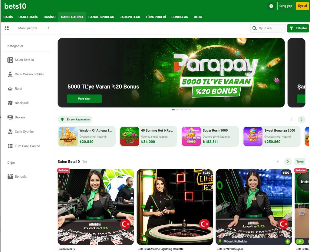 Bets10 Casino ve Slot Oyunları 2026